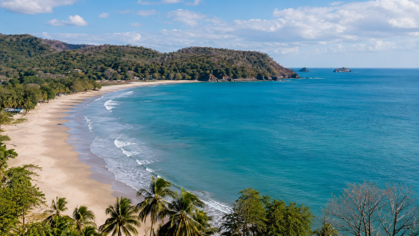 Aerial view of Samara Bay, Costa Rica